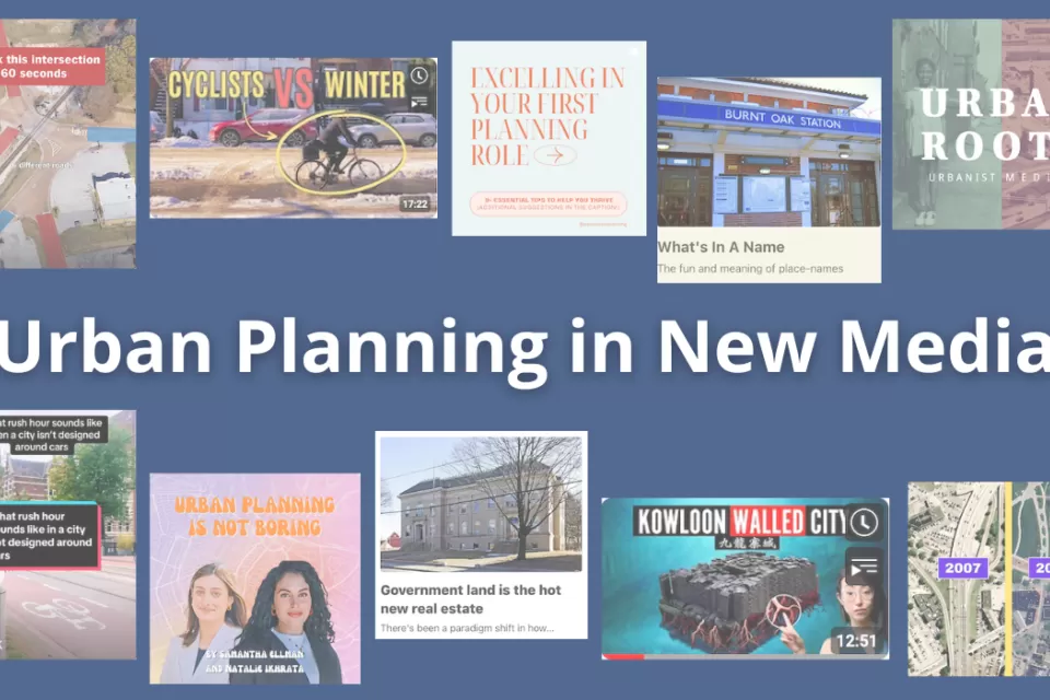 Banner for urban planning creators with logos.
